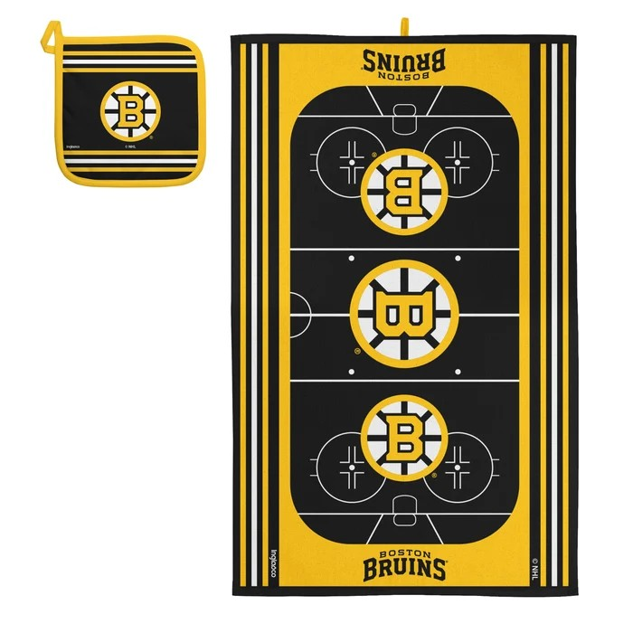 NHL Kitchen Powel & Pot Holder Sets Bruins
