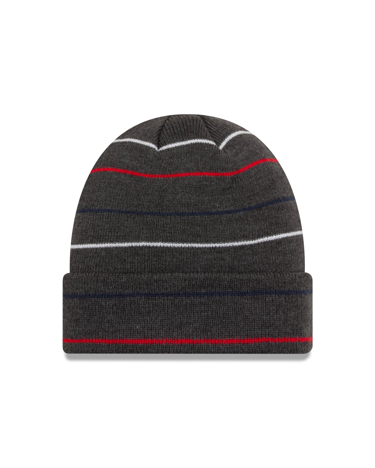 NFL Cuffed Knit Hat Charcoal Rowed Striped Patriots