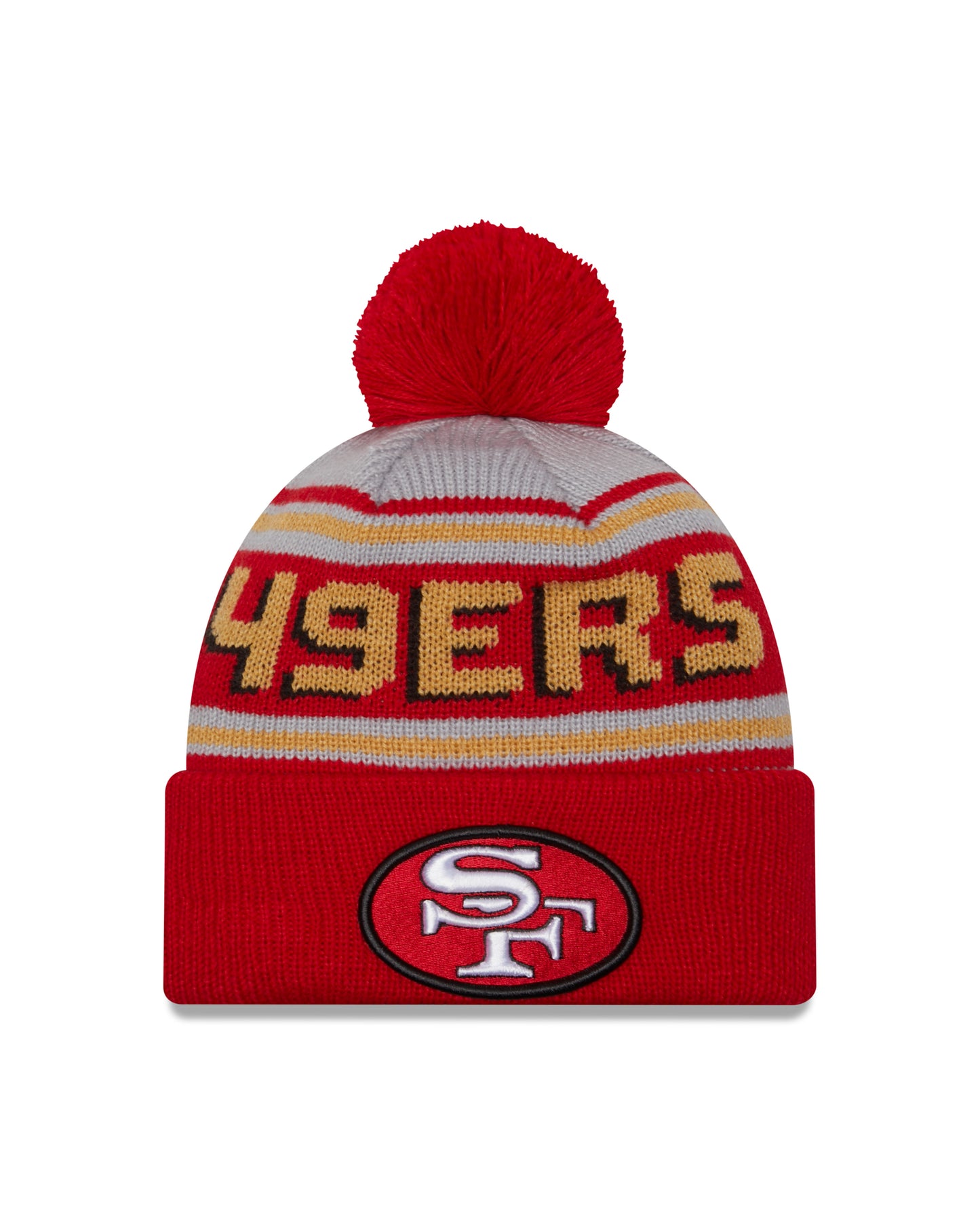 NFL Knit Hat Pom Wordmark Heritage 49ers