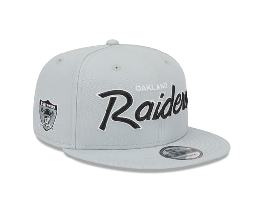 NFL Hat 950 Snapback Script Grey Raiders