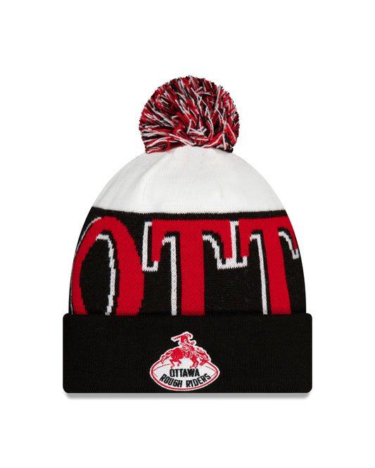 CFL Knit Hat Pom Turf Traditions 2024 Ottawa Rough Riders