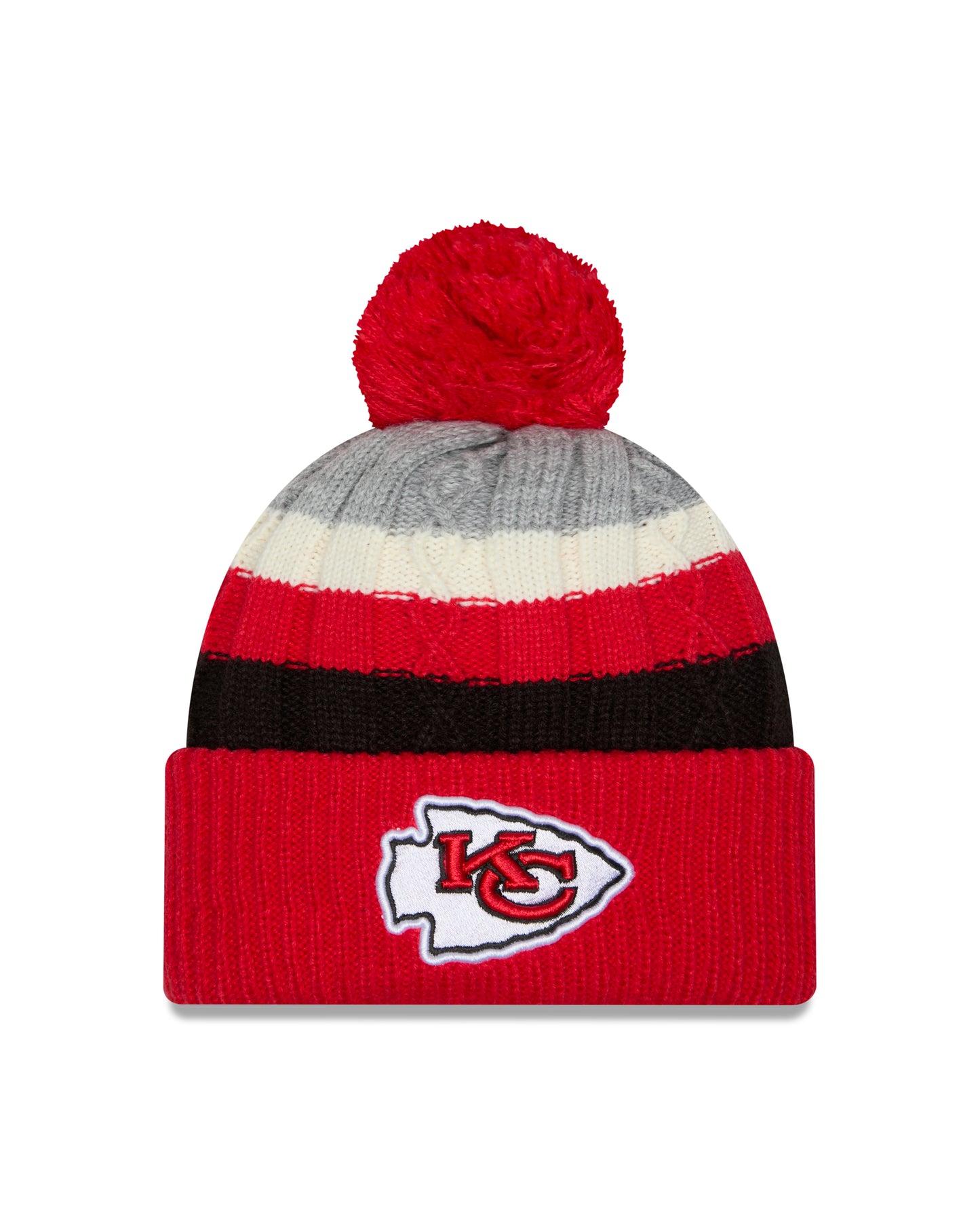 NFL Ladies Knit Hat Cabled Color Cuff Chiefs