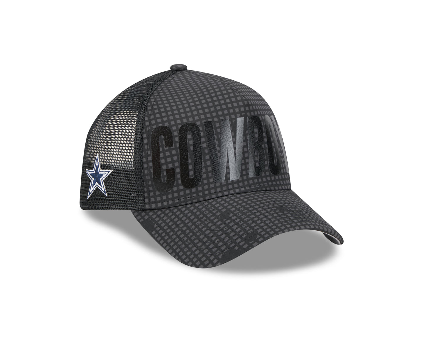 NFL Hat 940 A-Frame Trucker Snapback Midnight Ink Tonal Text Cowboys