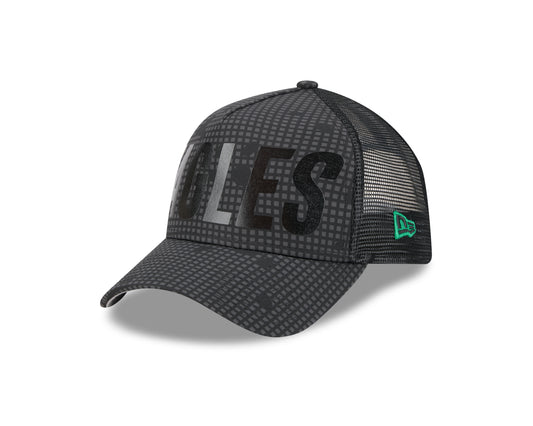 NFL Hat 940 A-Frame Trucker Snapback Midnight Ink Tonal Text Eagles