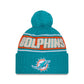 NFL Knit Hat 2024 Cold Weather Sport Knit W/ Pom Dolphins