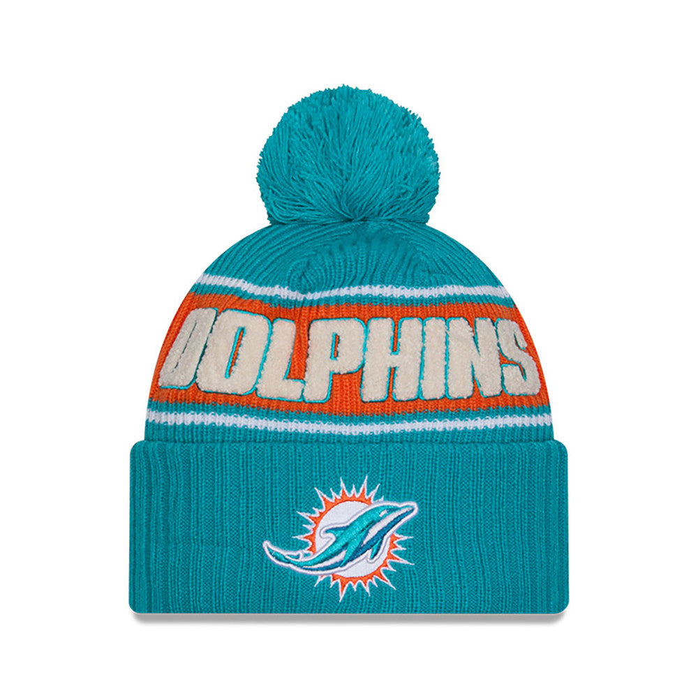 NFL Knit Hat 2024 Cold Weather Sport Knit W/ Pom Dolphins