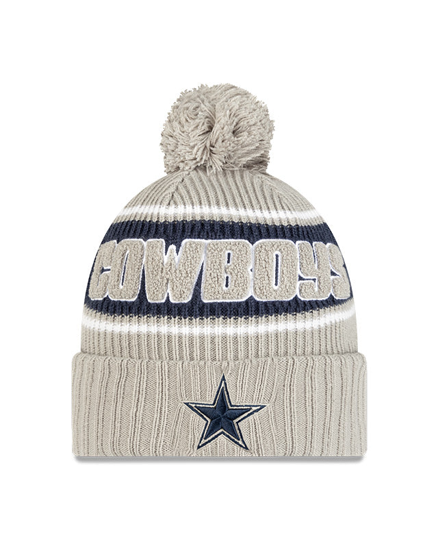 NFL Knit Hat 2024 Cold Weather Sport Knit W/ Pom Grey Cowboys