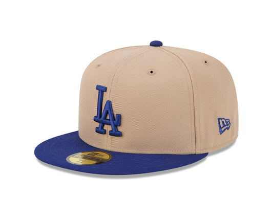 MLB Hat 5950 Cam Two Tone Beige Dodgers