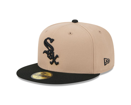 MLB Hat 5950 Cam Two Tone Beige White Sox
