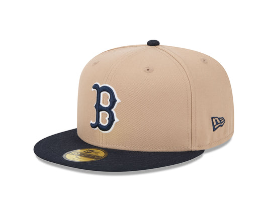 MLB Hat 5950 Cam Two Tone Beige Red Sox