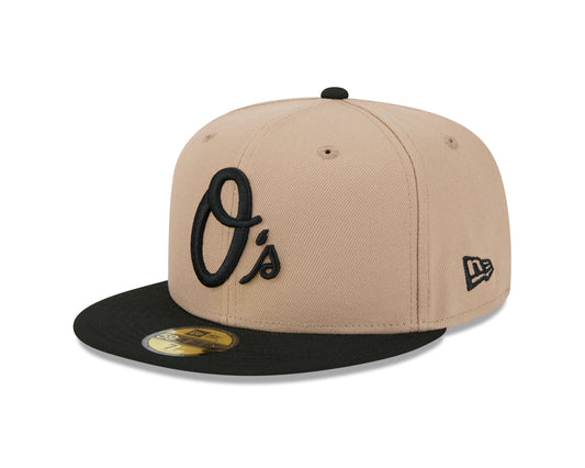 MLB Hat 5950 Cam Two Tone Beige Orioles