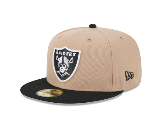 NFL Hat 5950 Cam Two Tone Beige Raiders