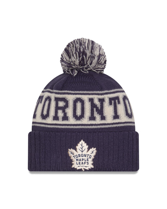 NHL Knit Hat Retro with Pom Maple Leafs