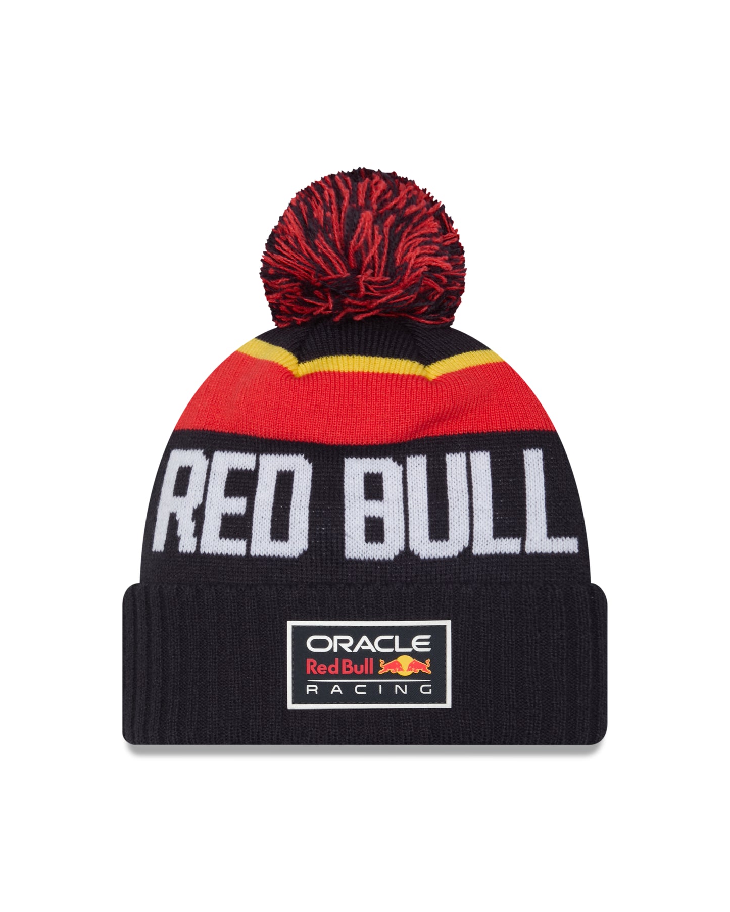 F1 Knit Hat Wordmark Cuff Beanie with Pom Oracle Red Bull Racing