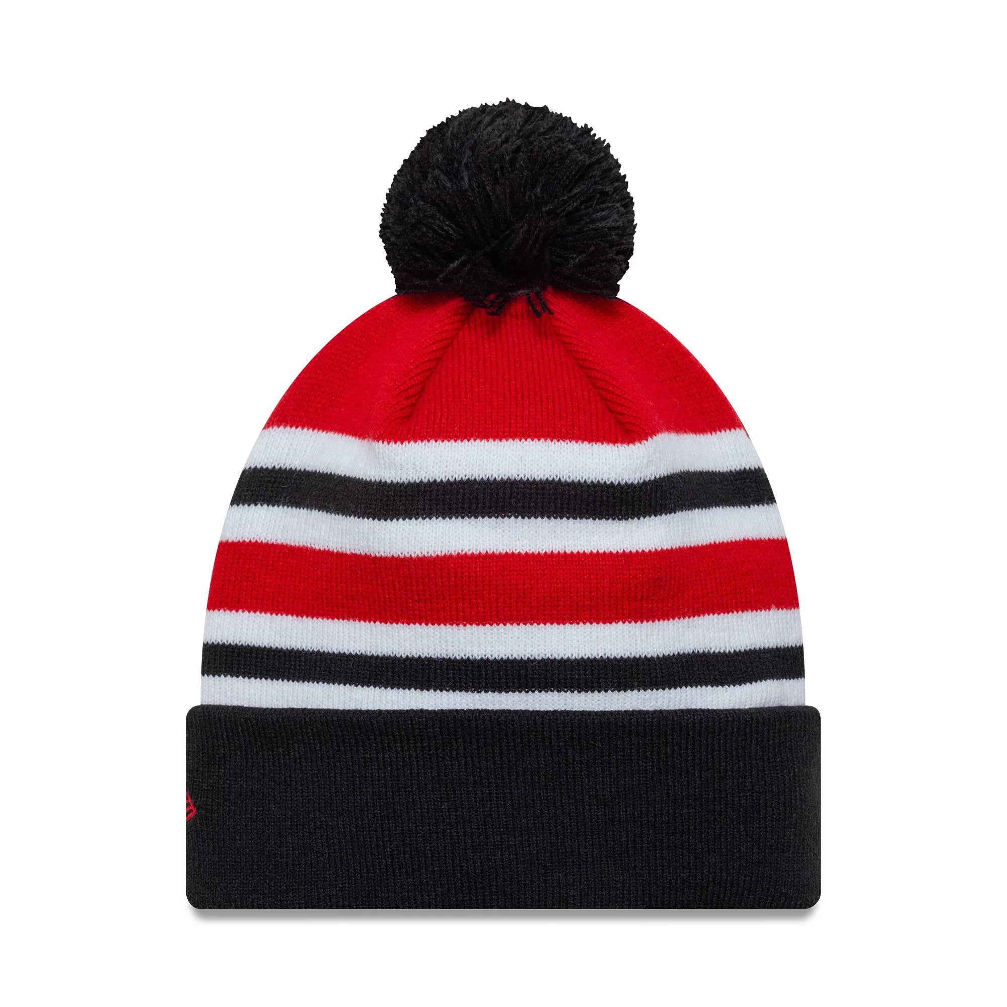 EPL Youth Knit Hat Bar Stripe Cuff Beanie with Pom Manchester United F.C.