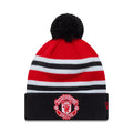 EPL Youth Knit Hat Bar Stripe Cuff Beanie with Pom Manchester United F.C.