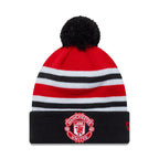 EPL Youth Knit Hat Bar Stripe Cuff Beanie with Pom Manchester United F.C.