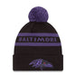 NFL Knit Hat Pom 2T Text Ravens