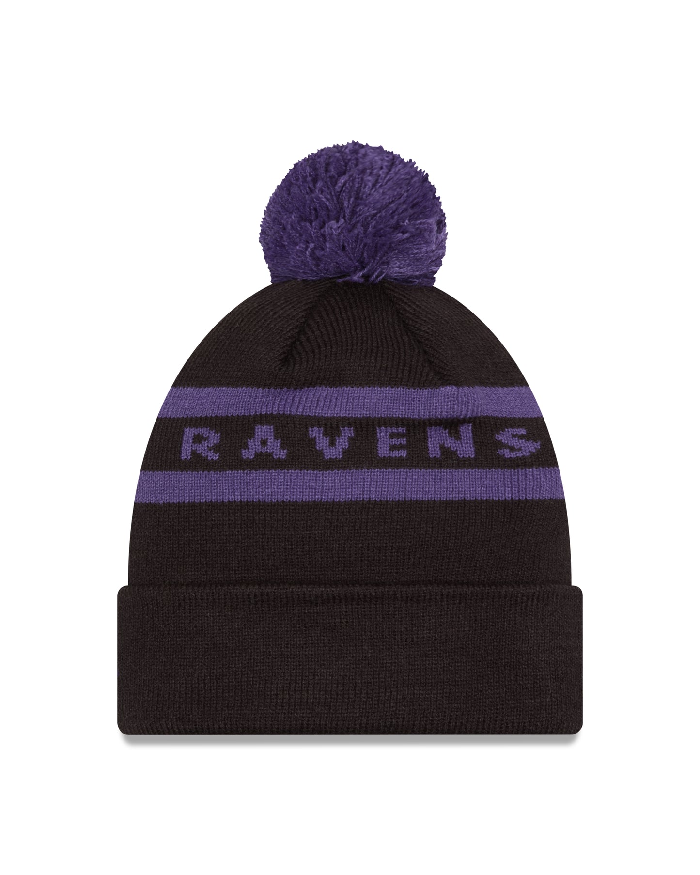 NFL Knit Hat Pom 2T Text Ravens