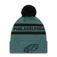 NFL Knit Hat Pom 2T Text Eagles