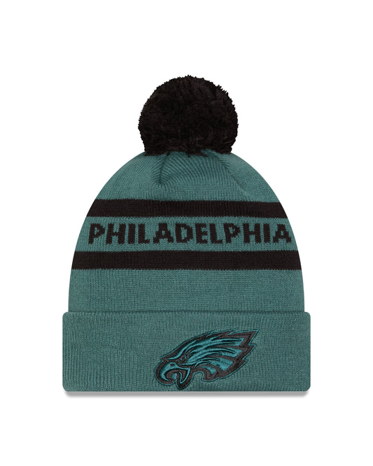 NFL Knit Hat Pom 2T Text Eagles