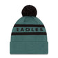 NFL Knit Hat Pom 2T Text Eagles