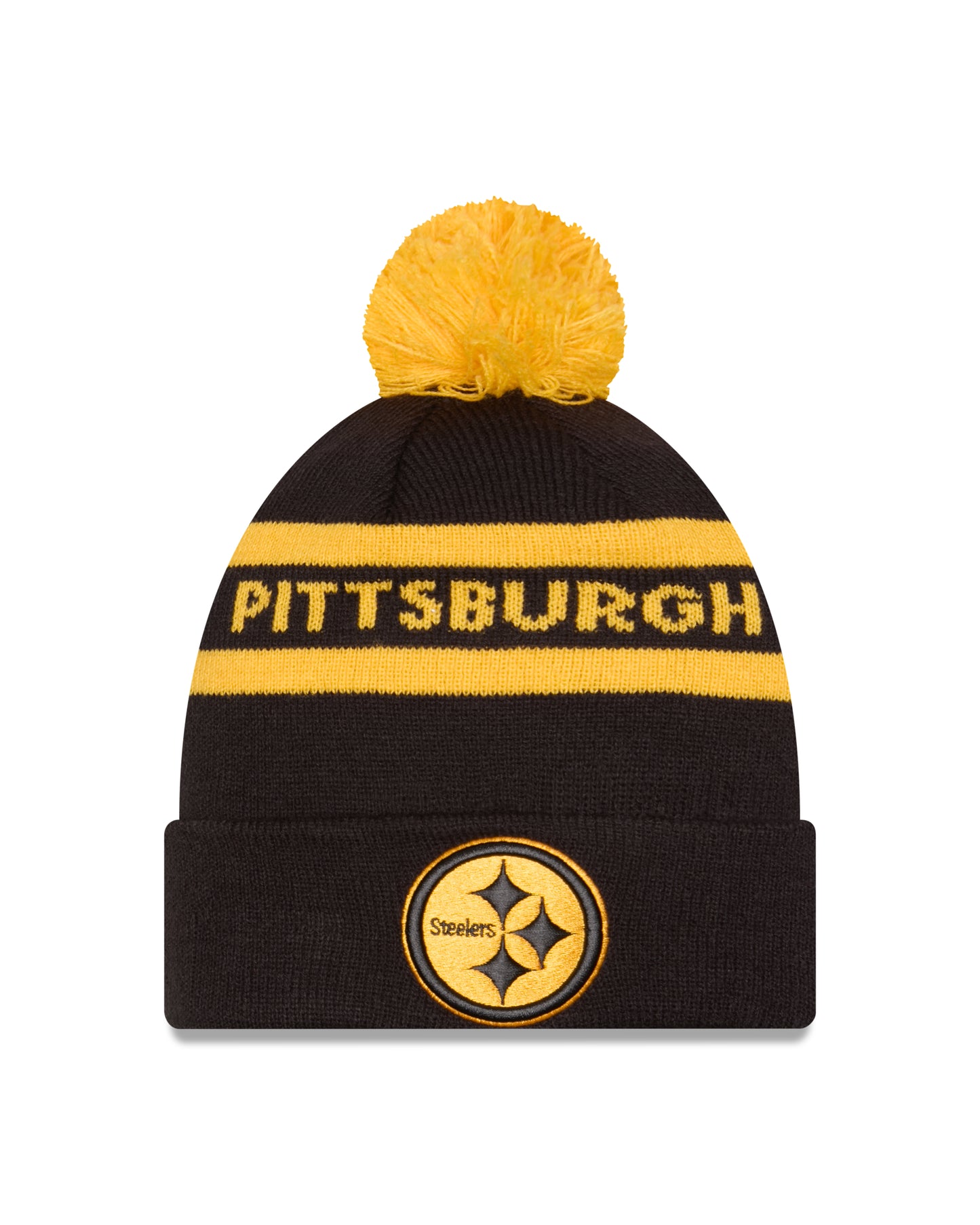 NFL Knit Hat Pom 2T Text Steelers