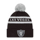 NFL Knit Hat Pom 2T Text Raiders