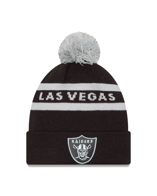 NFL Knit Hat Pom 2T Text Raiders