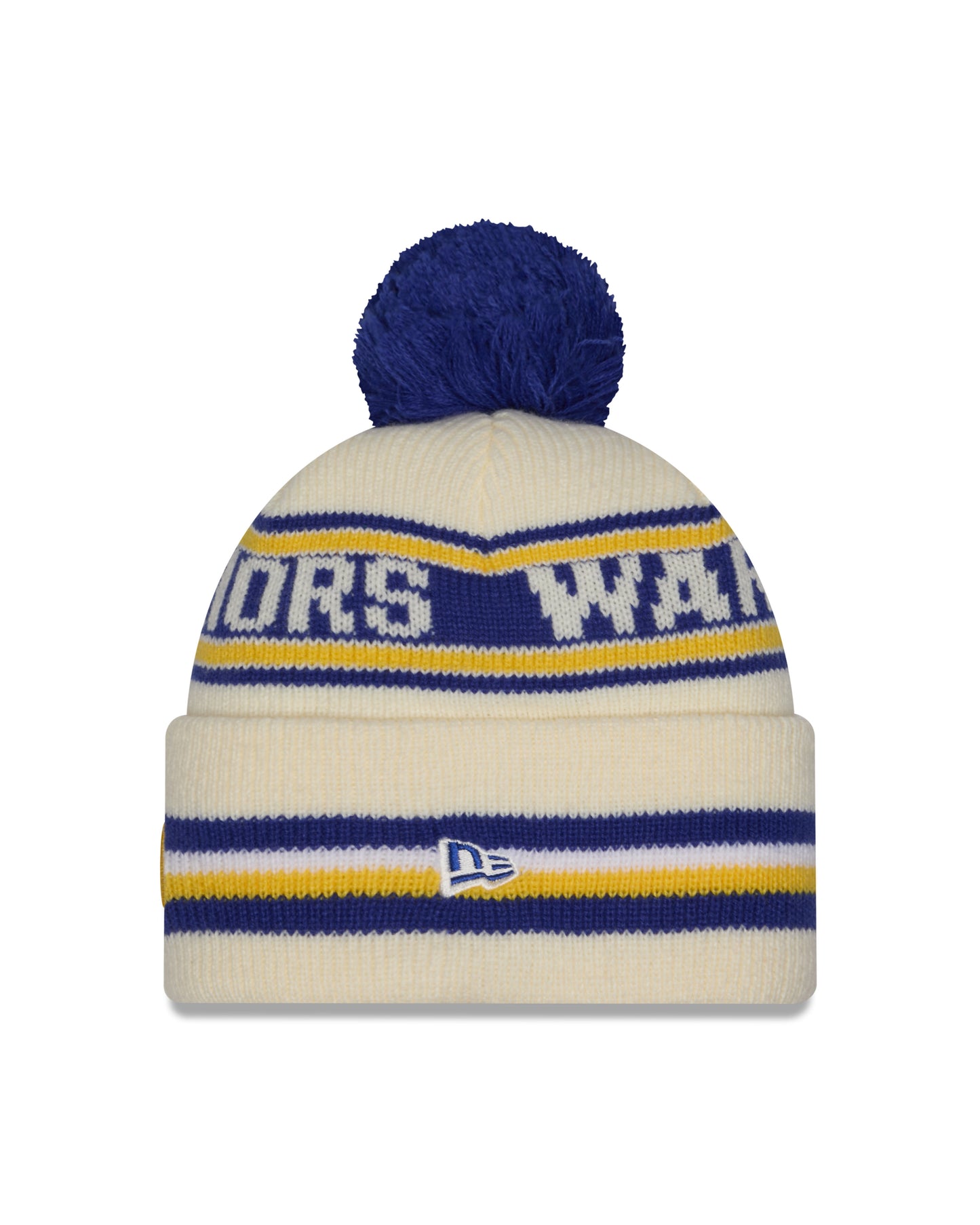 NBA Knit Hat Pom White Classic Warriors