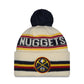 NBA Knit Hat Pom White Classic Nuggets