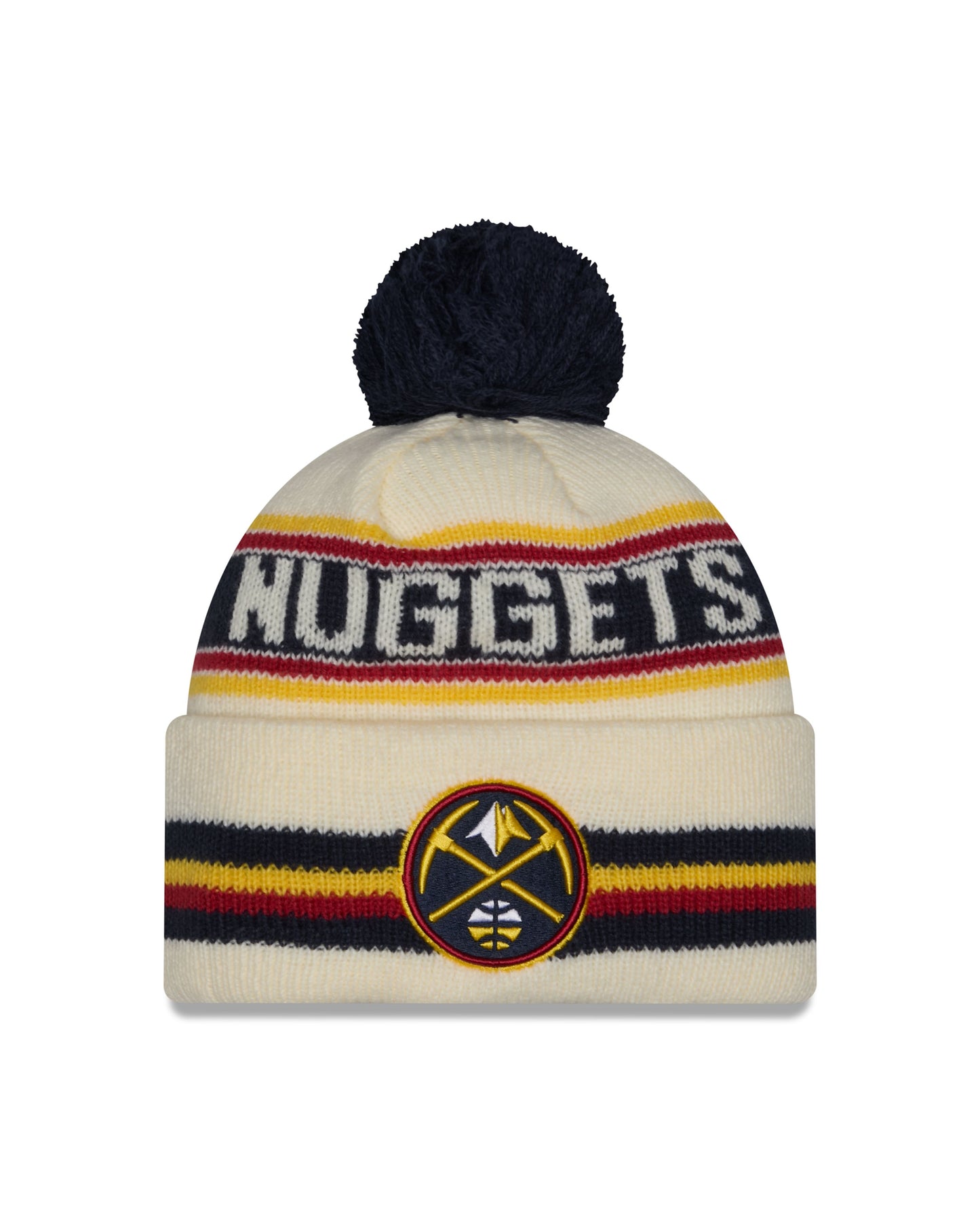 NBA Knit Hat Pom White Classic Nuggets