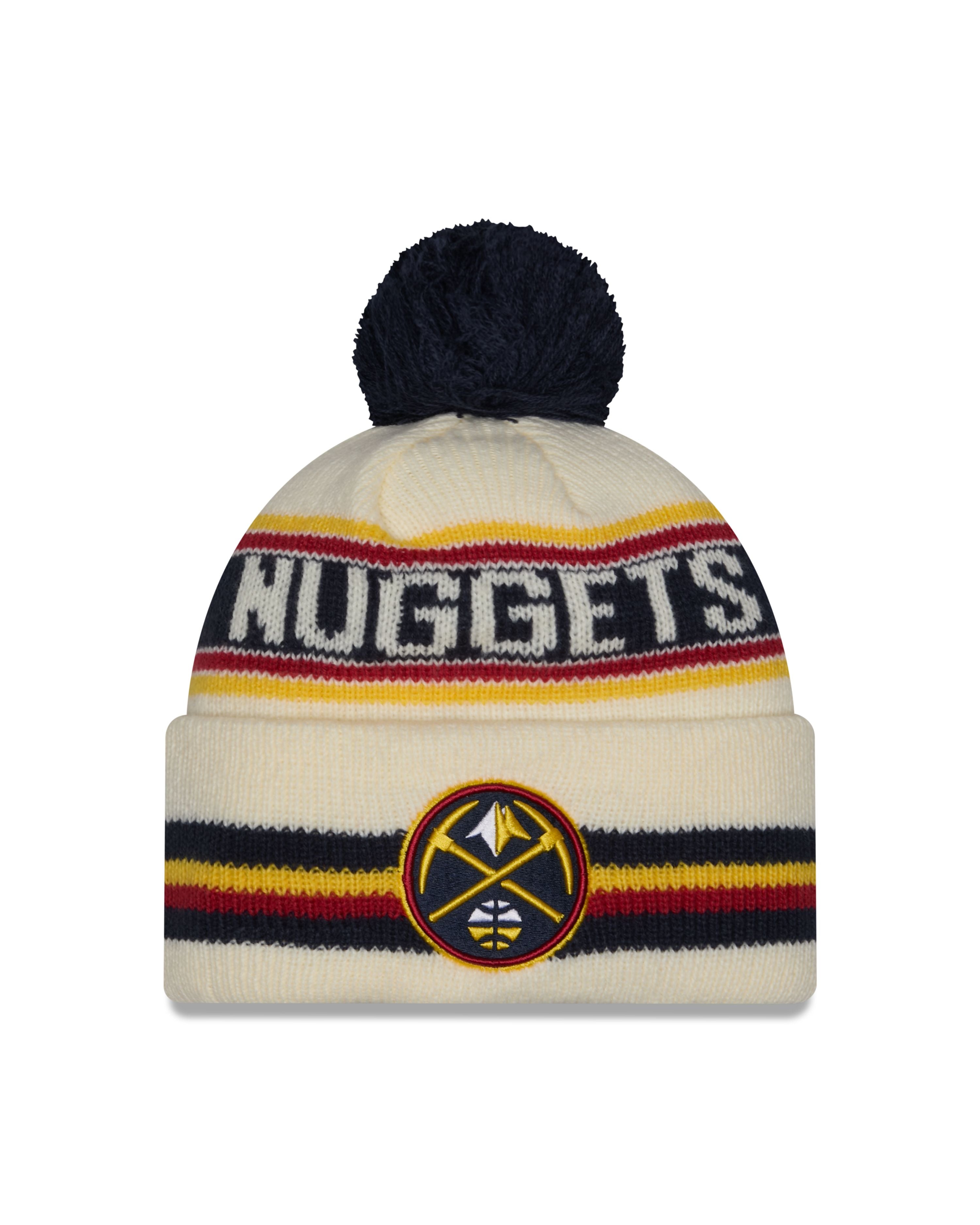NBA Knit Hat Pom White Classic Nuggets