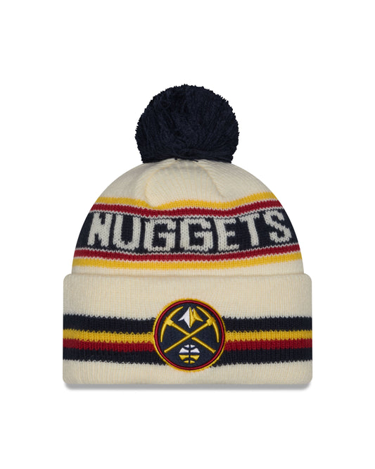NBA Knit Hat Pom White Classic Nuggets