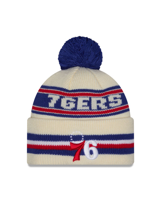 NBA Knit Hat Pom White Classic 76ers