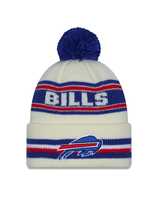 NFL Knit Hat Pom White Classic Bills