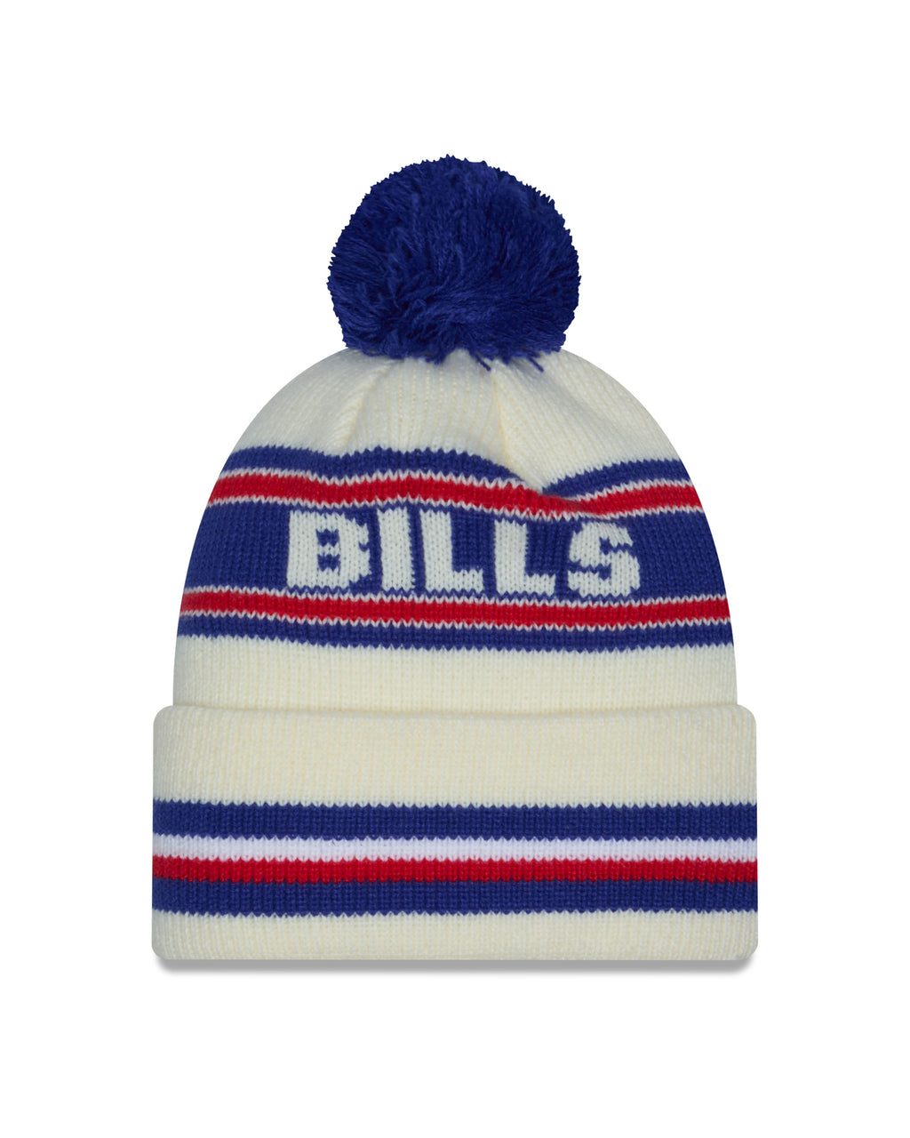 NFL Knit Hat Pom White Classic Bills