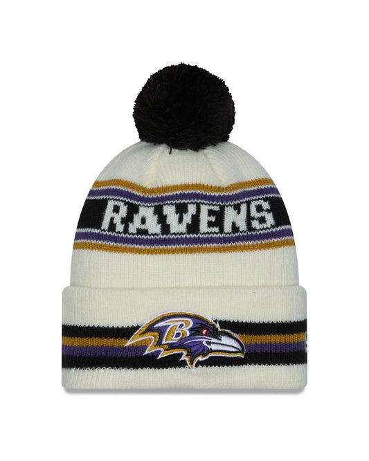 NFL Knit Hat Pom White Classic Ravens