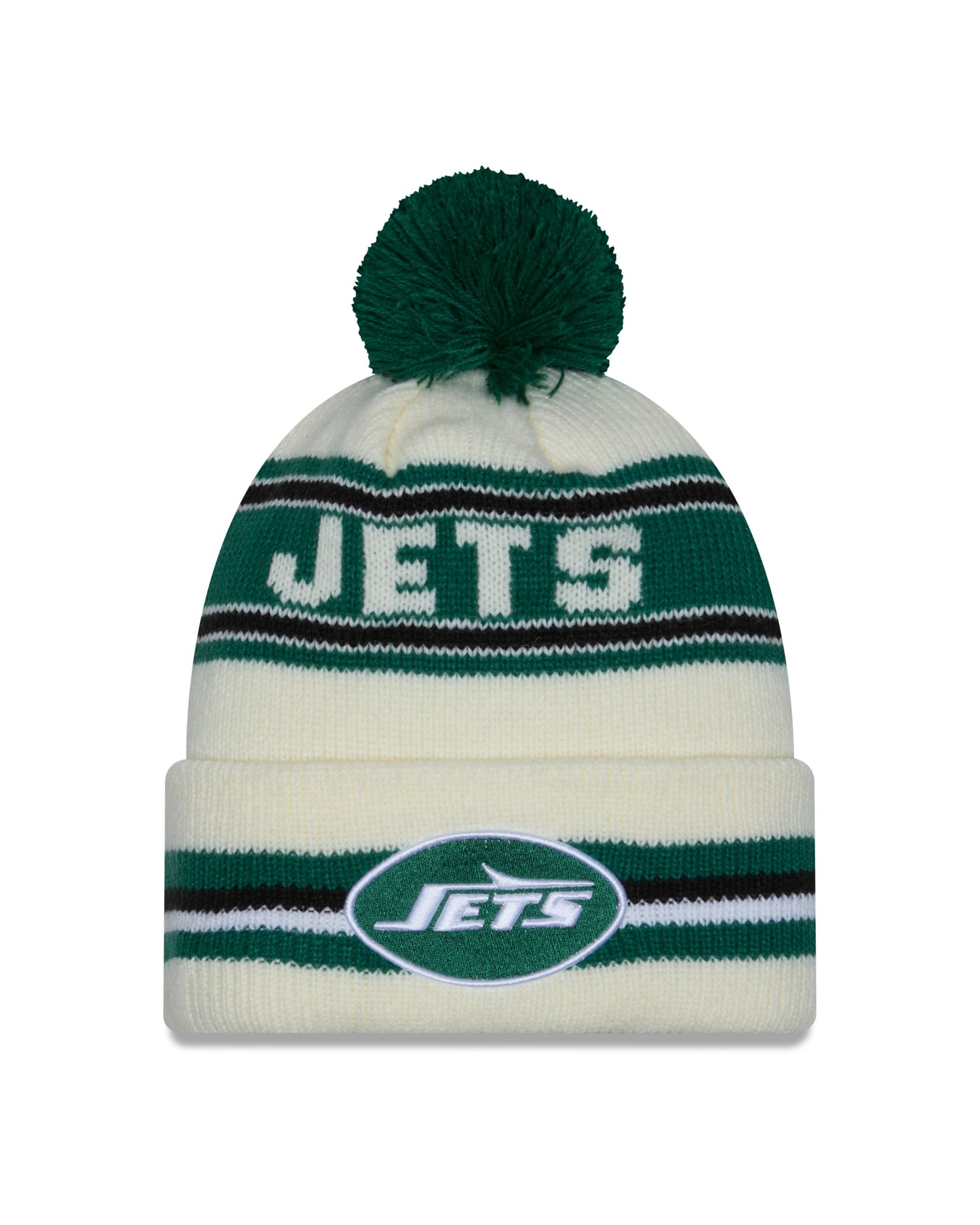 NFL Knit Hat Pom White Classic Jets