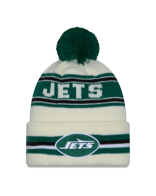 NFL Knit Hat Pom White Classic Jets