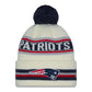 NFL Knit Hat Pom White Classic Patriots