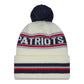 NFL Knit Hat Pom White Classic Patriots