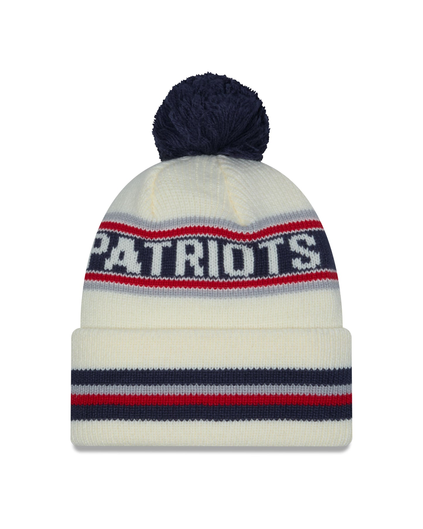NFL Knit Hat Pom White Classic Patriots