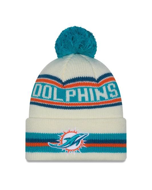 NFL Knit Hat Pom White Classic Dolphins