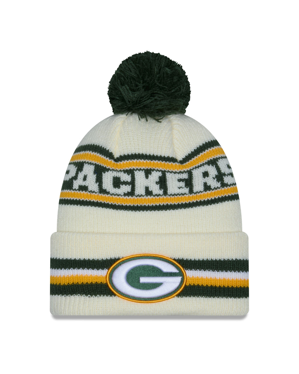 NFL Knit Hat Pom White Classic Packers