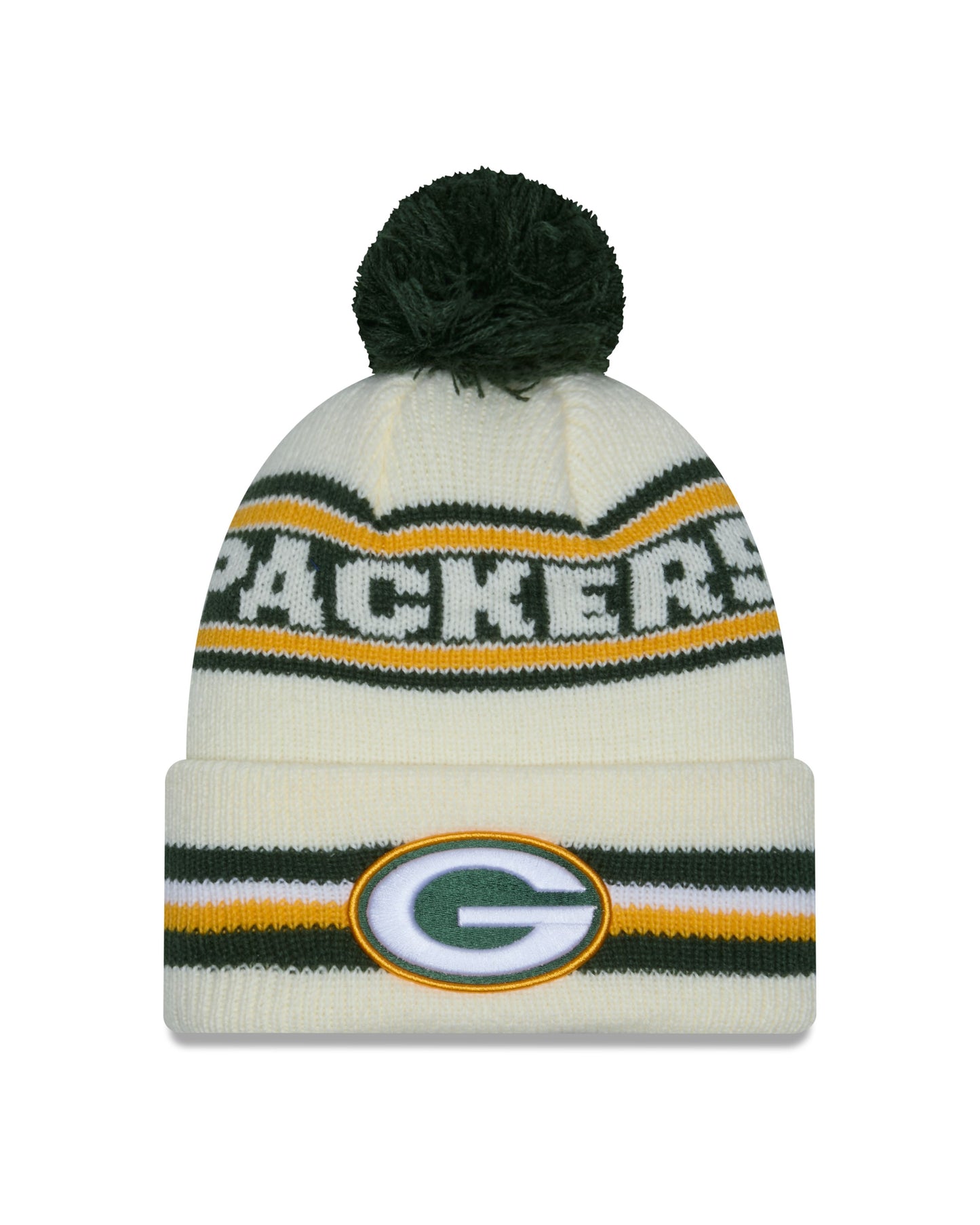 NFL Knit Hat Pom White Classic Packers