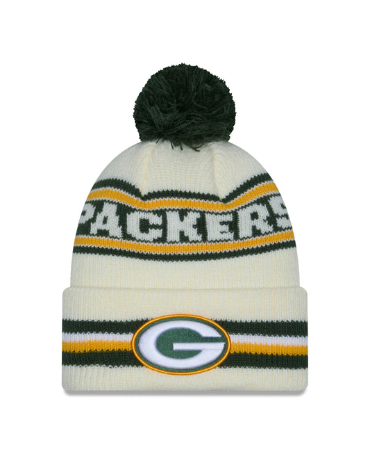 NFL Knit Hat Pom White Classic Packers