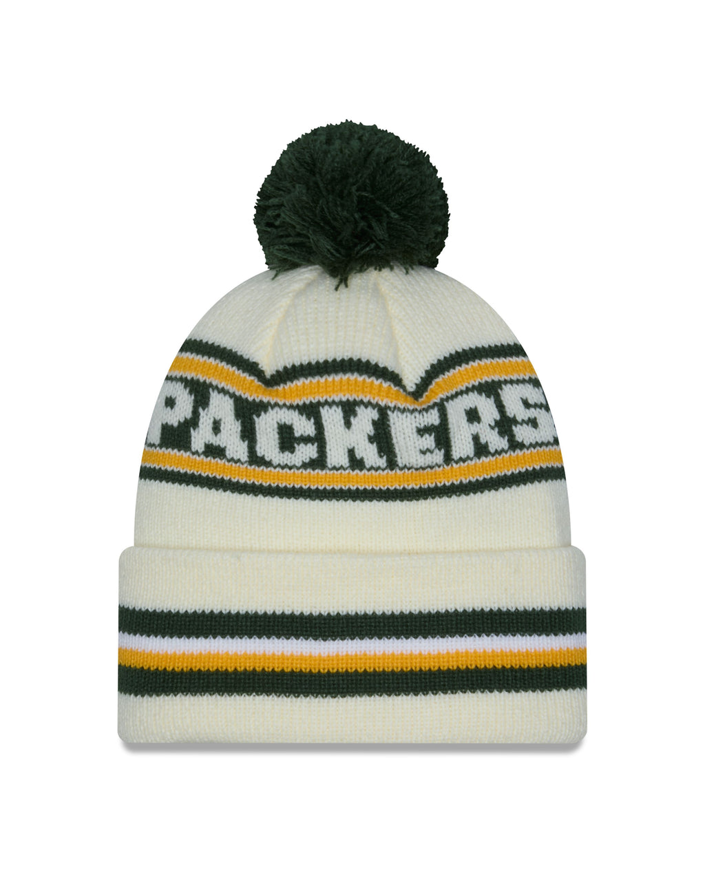 NFL Knit Hat Pom White Classic Packers