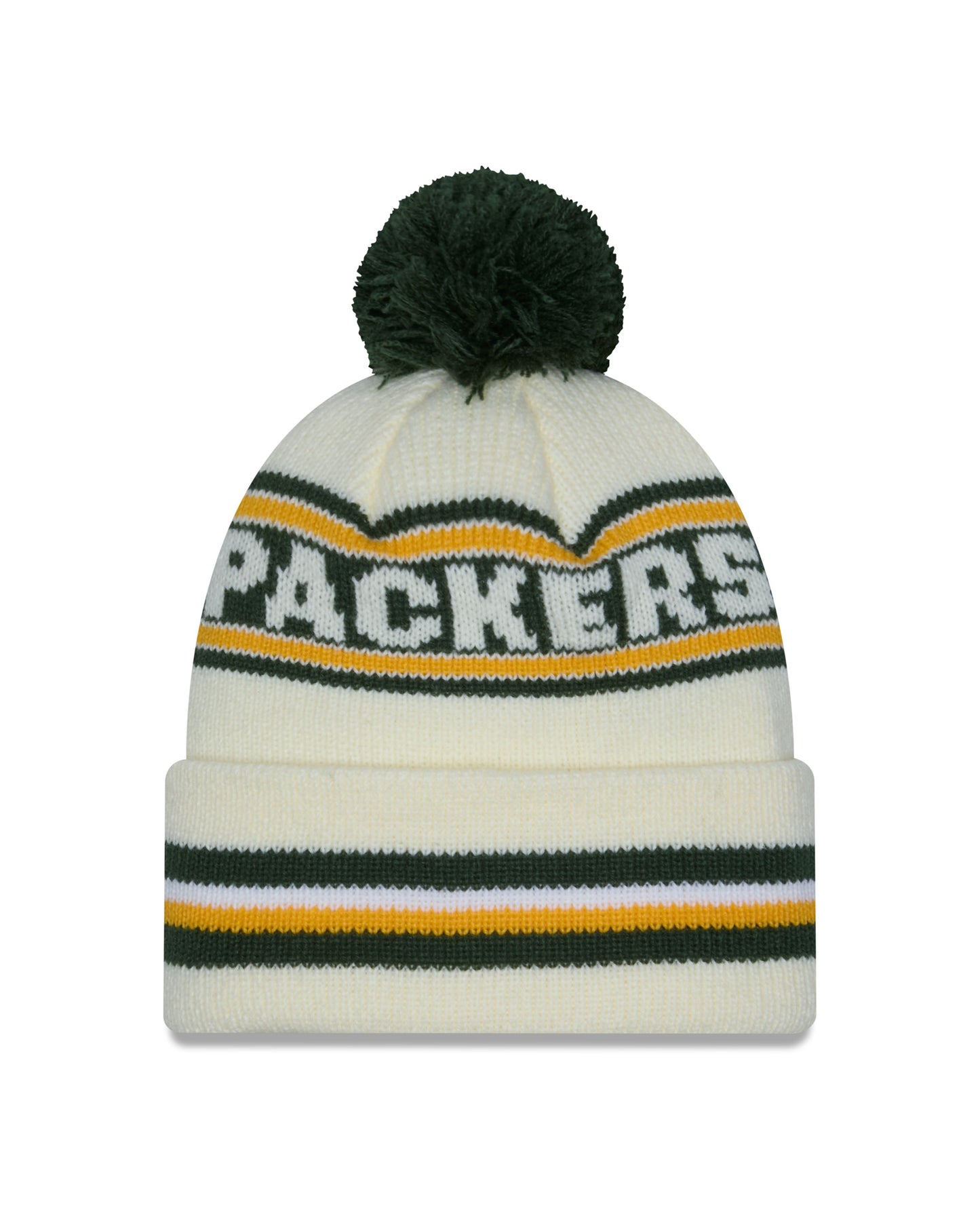 NFL Knit Hat Pom White Classic Packers