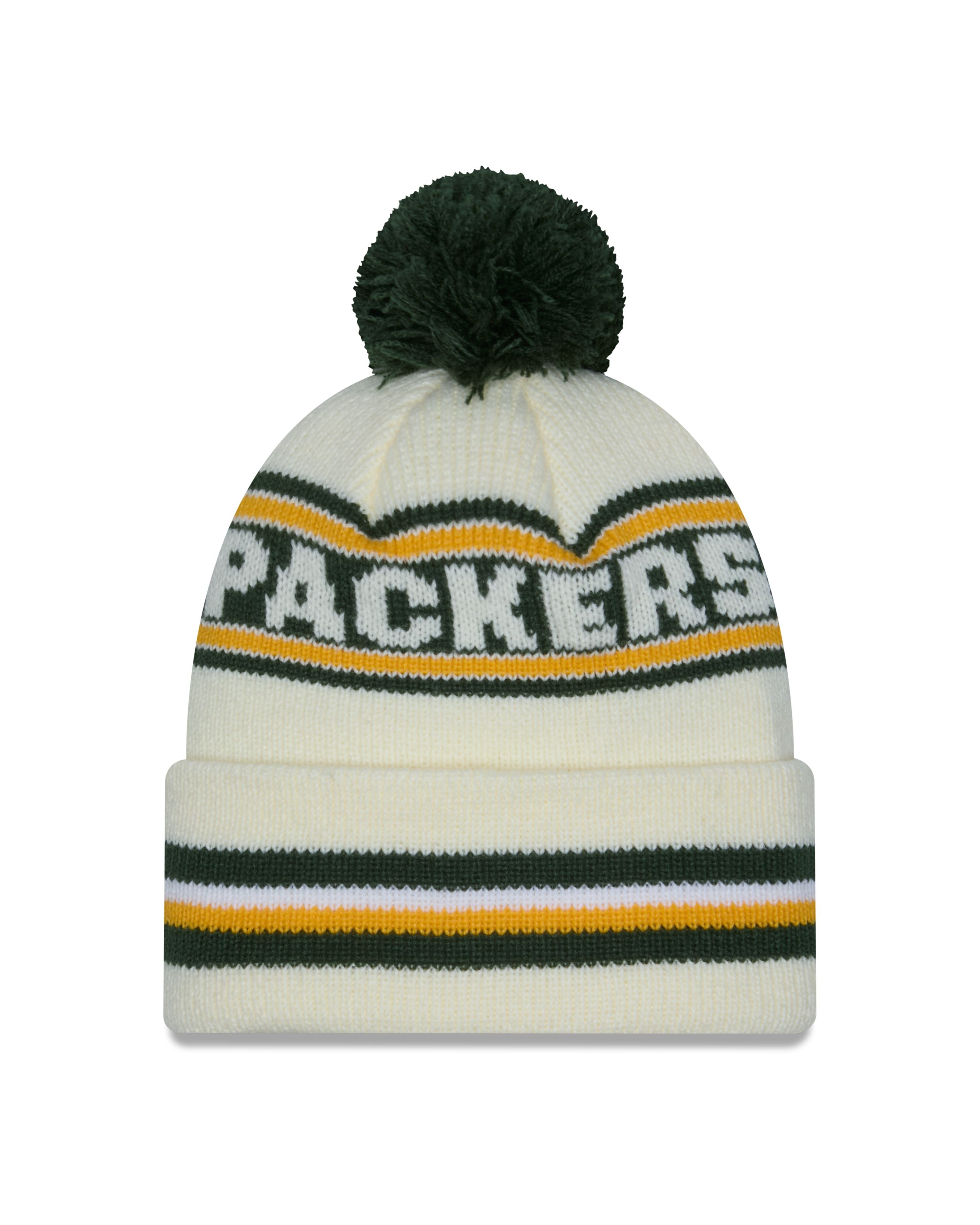 NFL Knit Hat Pom White Classic Packers